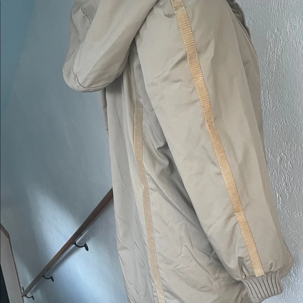 Saril Ltd Vintage Womens Corduroy‎ Trimmed Hooded Parka Jacket in Tan Size 8